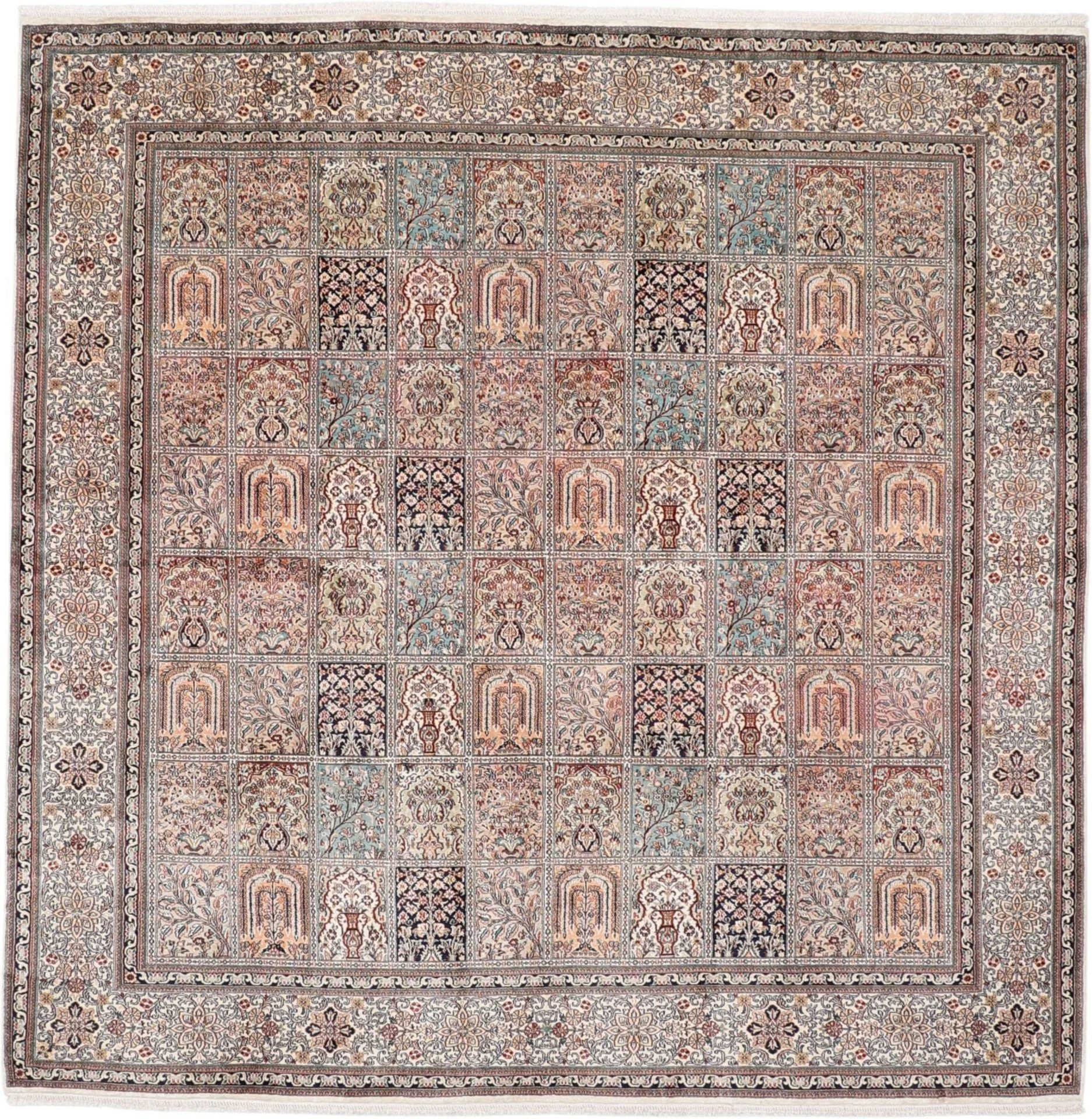 Kashmir Oriental Rug 245 × 245 cm, Silk, hand-knotted