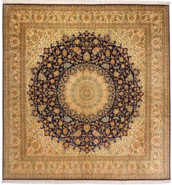 Kashmir Oriental Rug 246 × 250 cm, Silk, hand-knotted