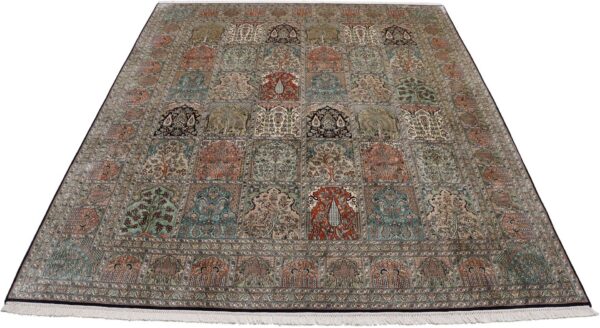 Kashmir Oriental Rug 248 × 300 cm, Silk, hand-knotted — view 5 Kashmir Oriental Rug 248 × 300 cm, Silk, hand-knotted — view 5