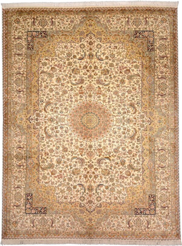 Kashmir Oriental Rug 248 × 328 cm, Silk, hand-knotted