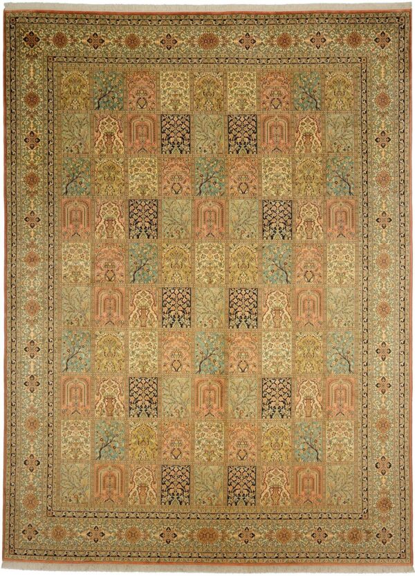 Kashmir Oriental Rug 273 × 372 cm, Silk, hand-knotted