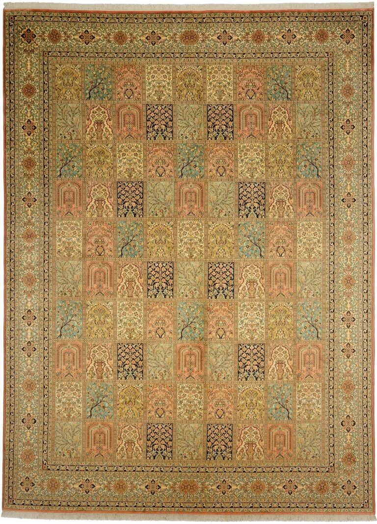 Kashmir Oriental Rug 273 × 372 cm, Silk, hand-knotted