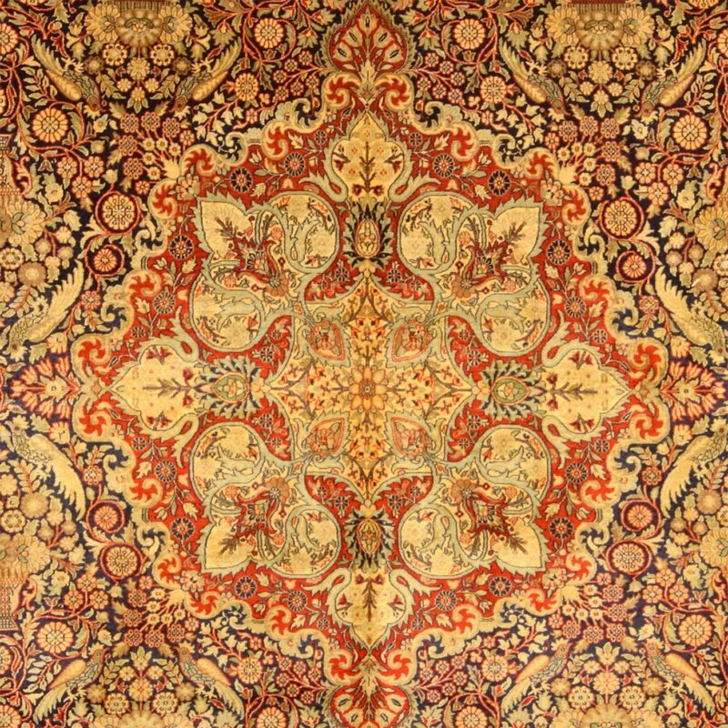 Kashmir Oriental Rug 274 × 365 cm, Silk, hand-knotted — view 4 Kashmir Oriental Rug 274 × 365 cm, Silk, hand-knotted — view 4