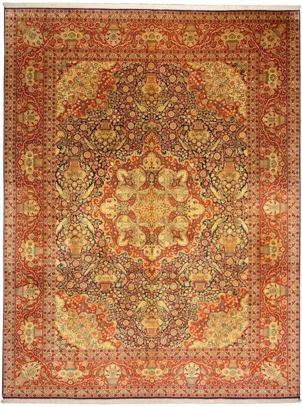 Kashmir Oriental Rug 274 × 365 cm, Silk, hand-knotted Kashmir Oriental Rug 274 × 365 cm, Silk, hand-knotted