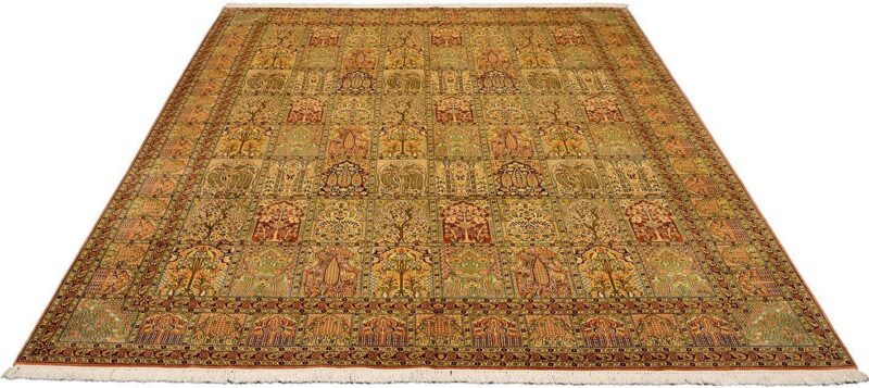 Kashmir Oriental Rug 274 × 376 cm, Silk, hand-knotted, fine — view 2 Kashmir Oriental Rug 274 × 376 cm, Silk, hand-knotted, fine — view 2