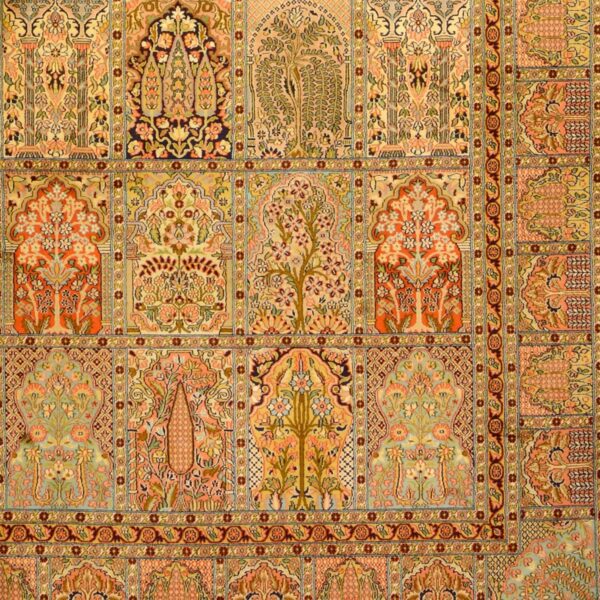 Kashmir Oriental Rug 274 × 376 cm, Silk, hand-knotted, fine — view 4 Kashmir Oriental Rug 274 × 376 cm, Silk, hand-knotted, fine — view 4