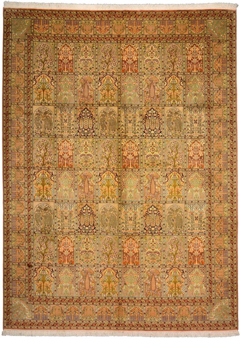 Kashmir Oriental Rug 274 × 376 cm, Silk, hand-knotted, fine