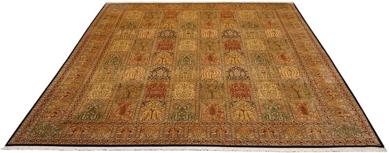 Kashmir Oriental Rug 276 × 361 cm, Silk, Red/Orange, hand-knotted — view 2
