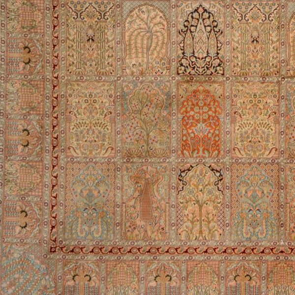Kashmir Oriental Rug 276 × 361 cm, Silk, Red/Orange, hand-knotted — view 4
