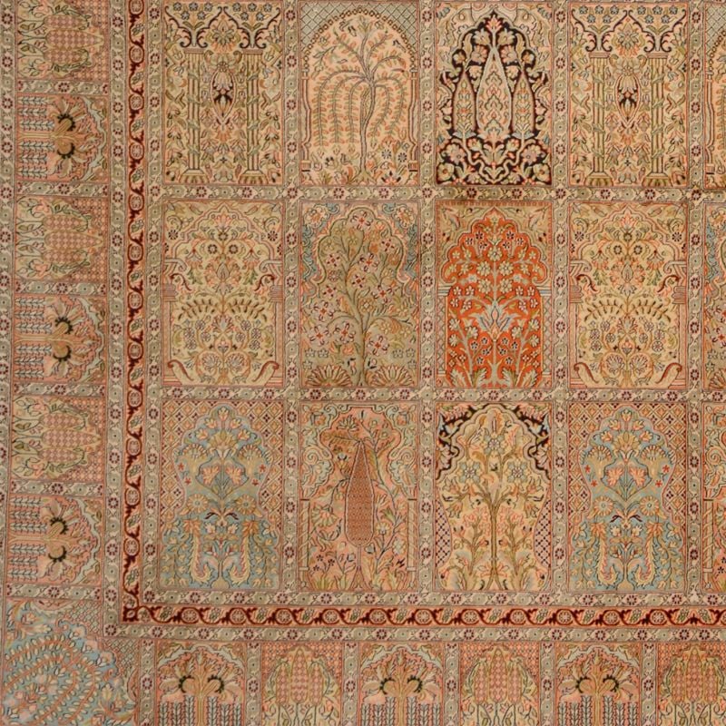 Kashmir Oriental Rug 276 × 361 cm, Silk, Red/Orange, hand-knotted — view 4