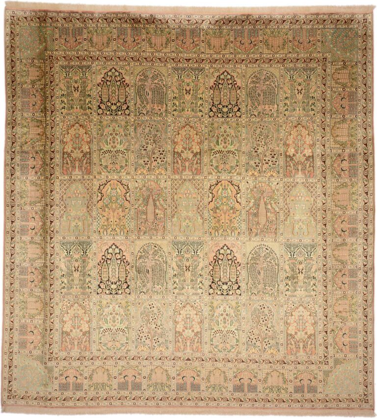 Kashmir Oriental Rug 281 × 299 cm, Silk, hand-knotted