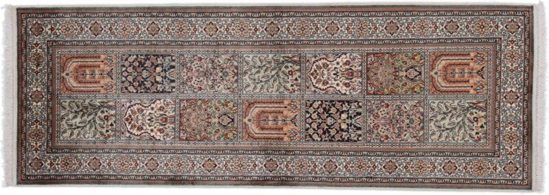 Kashmir Oriental Rug 76 × 213 cm, Silk, hand-knotted