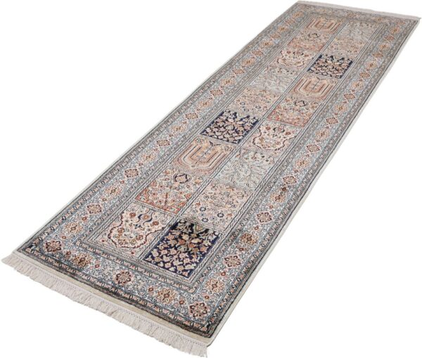 Kashmir Oriental Rug 76 × 241 cm, Silk, hand-knotted, Indian — view 3