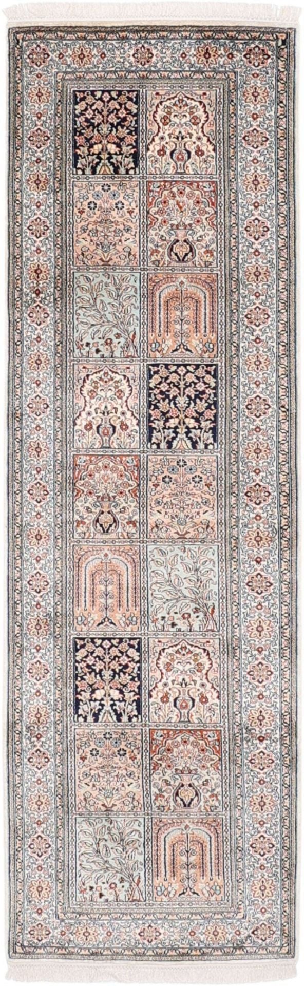 Kashmir Oriental Rug 76 × 241 cm, Silk, hand-knotted, Indian