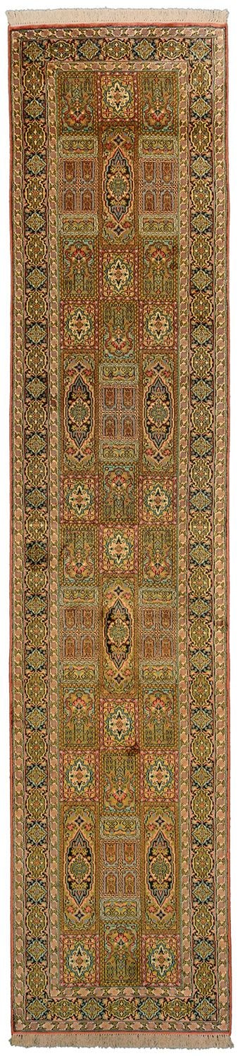 Kashmir Oriental Rug 76 × 350 cm, Silk, hand-knotted