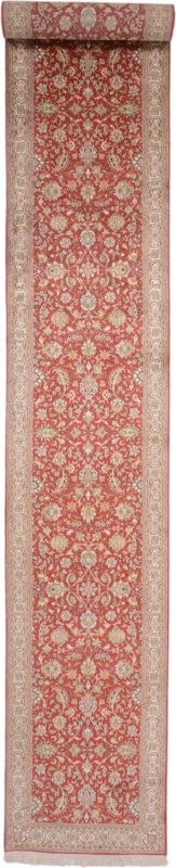 Kashmir Oriental Rug 76 × 532 cm, Silk, hand-knotted