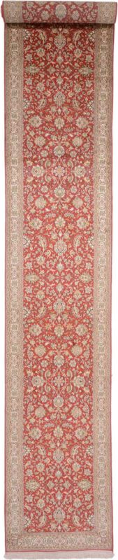 Kashmir Oriental Rug 77 × 530 cm, Silk, hand-knotted, runner
