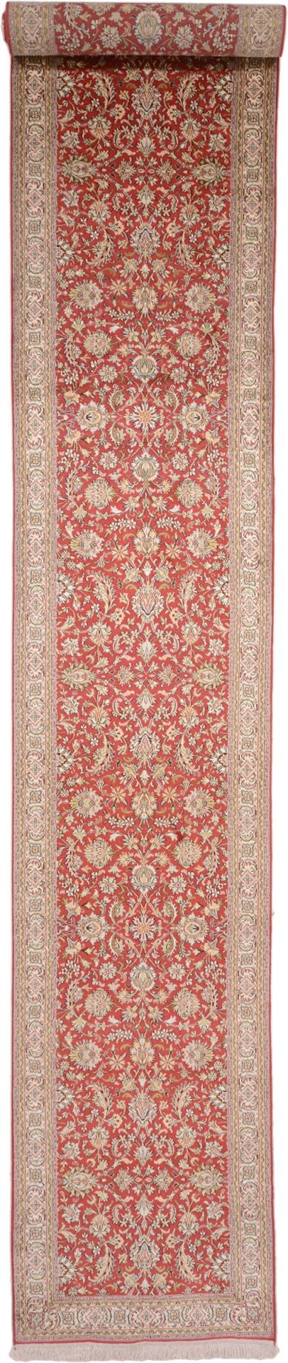 Kashmir Oriental Rug 77 × 530 cm, Silk, hand-knotted, runner