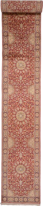 Kashmir Oriental Rug 77 × 545 cm, Silk, hand-knotted