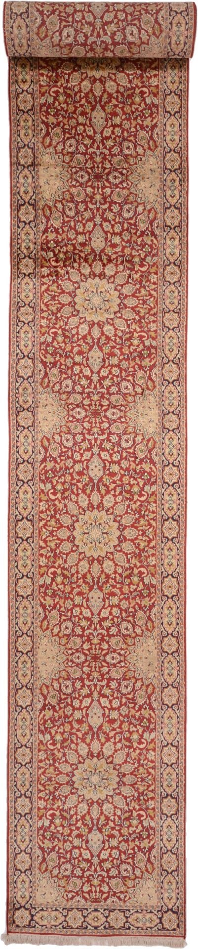 Kashmir Oriental Rug 77 × 545 cm, Silk, hand-knotted