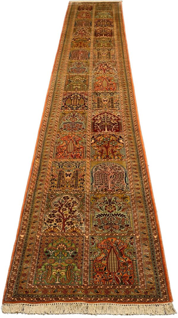 Kashmir Oriental Rug 78 × 595 cm, Silk, hand-knotted, fine — view 2