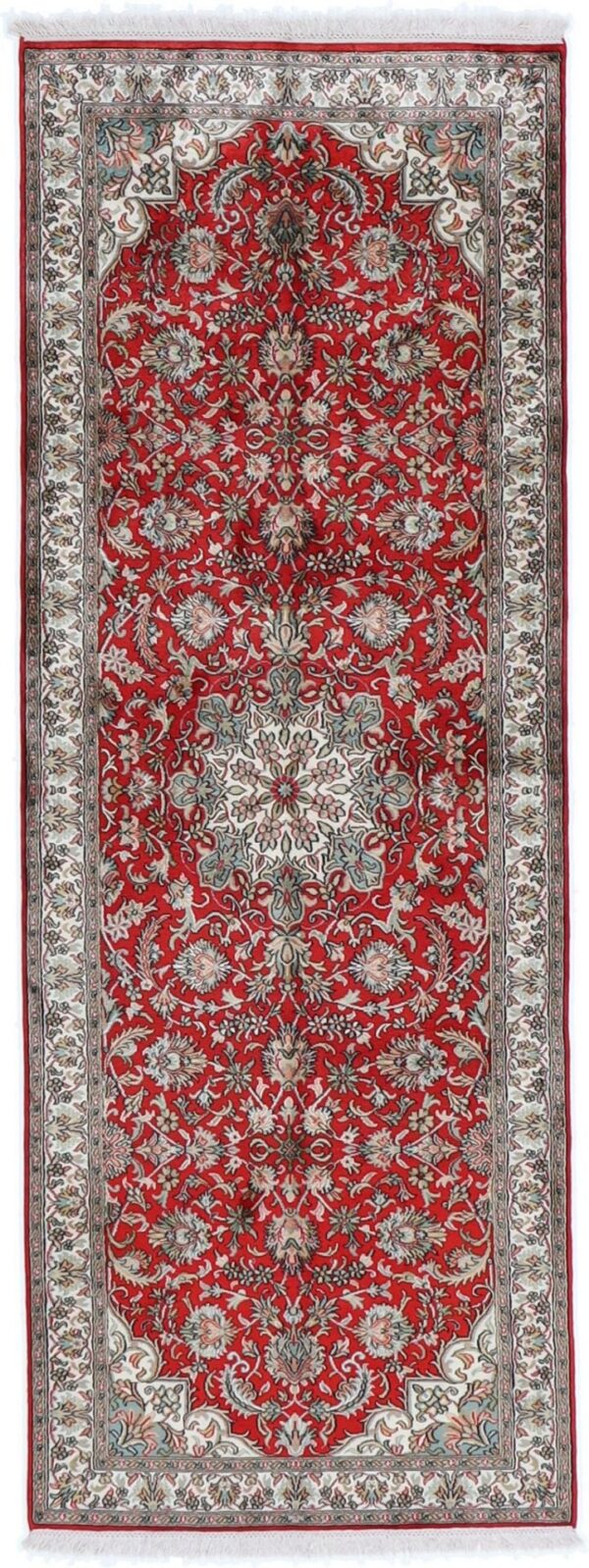 Kashmir Oriental Rug 79 × 215 cm, Silk, hand-knotted