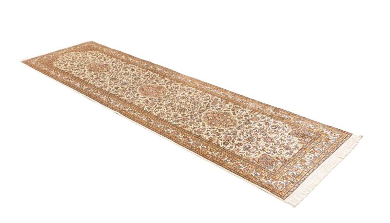 Kashmir Oriental Rug 79 × 271 cm, Silk, hand-knotted — view 3