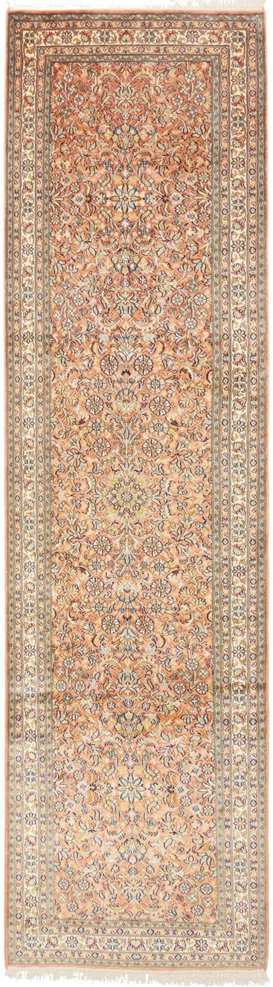 Kashmir Oriental Rug 80 × 295 cm, Silk, hand-knotted