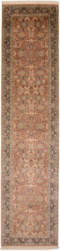 Kashmir Oriental Rug 80 × 340 cm, Silk, hand-knotted, luxury