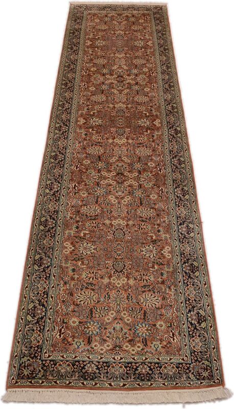 Kashmir Oriental Rug 80 × 340 cm, Silk, hand-knotted, luxury — view 2