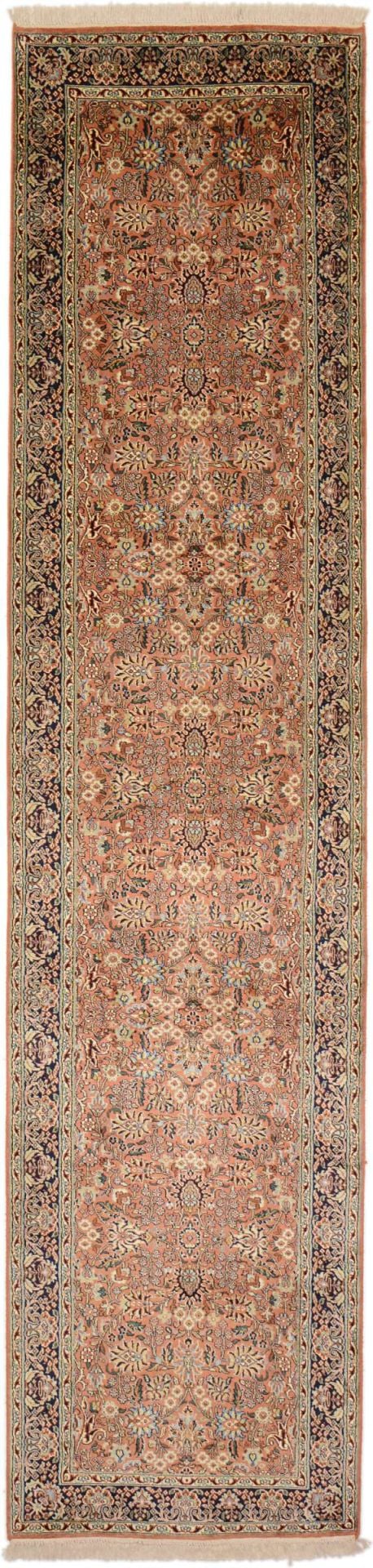 Kashmir Oriental Rug 80 × 340 cm, Silk, hand-knotted, luxury