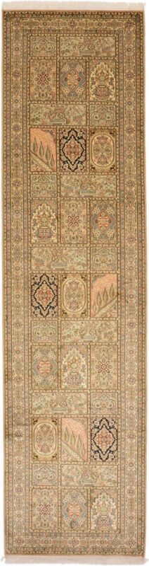 Kashmir Oriental Rug 82 × 310 cm, Silk, hand-knotted