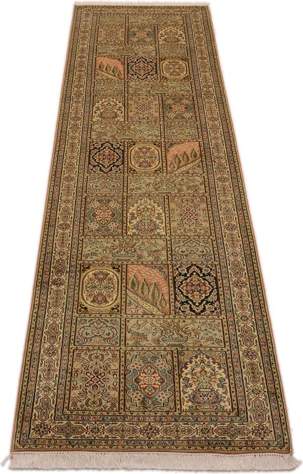 Kashmir Oriental Rug 82 × 310 cm, Silk, hand-knotted — view 2