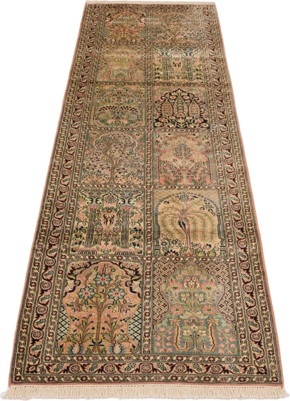 Kashmir Oriental Rug 83 × 306 cm, Silk, hand-knotted — view 2