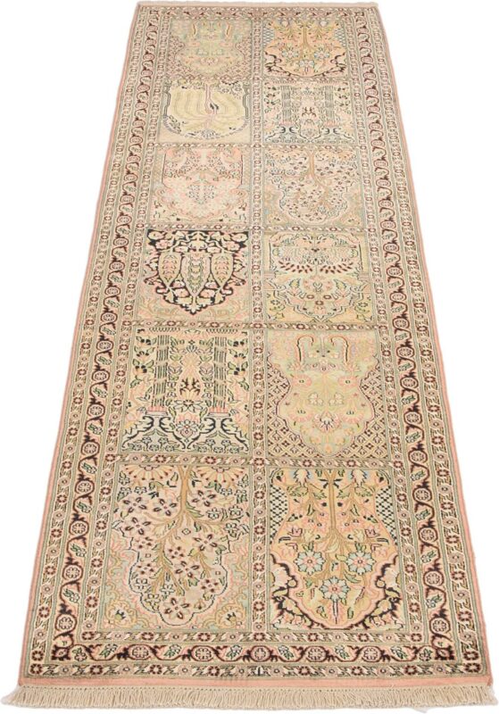 Kashmir Oriental Rug 83 × 306 cm, Silk, hand-knotted — view 3