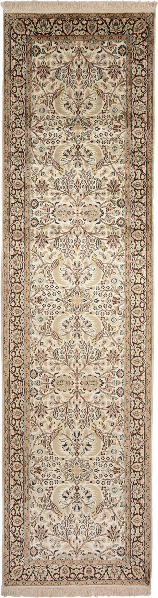 Kashmir Oriental Rug 83 × 312 cm, Silk, hand-knotted