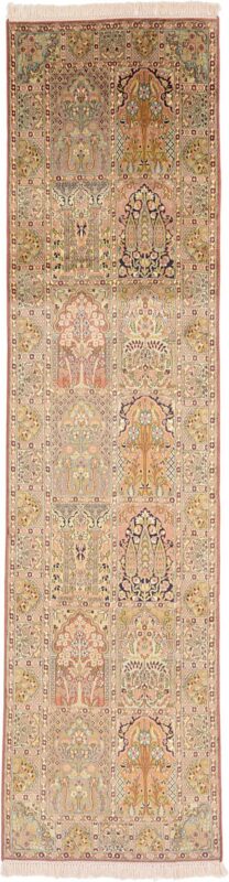 Kashmir Oriental Rug 88 × 303 cm, Silk, hand-knotted