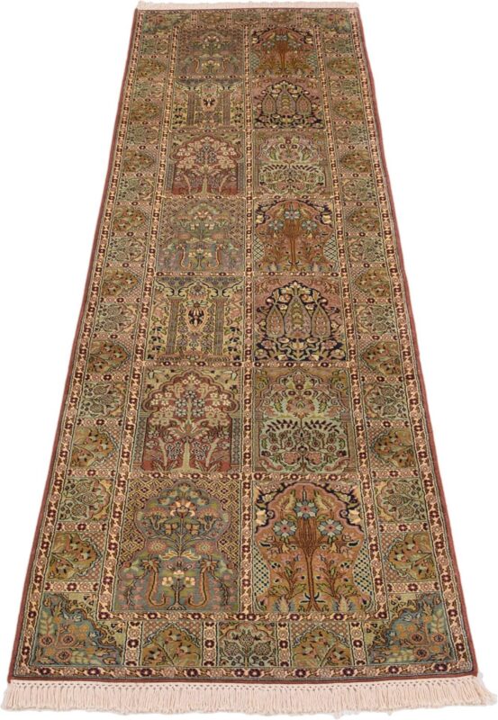 Kashmir Oriental Rug 88 × 303 cm, Silk, hand-knotted — view 2
