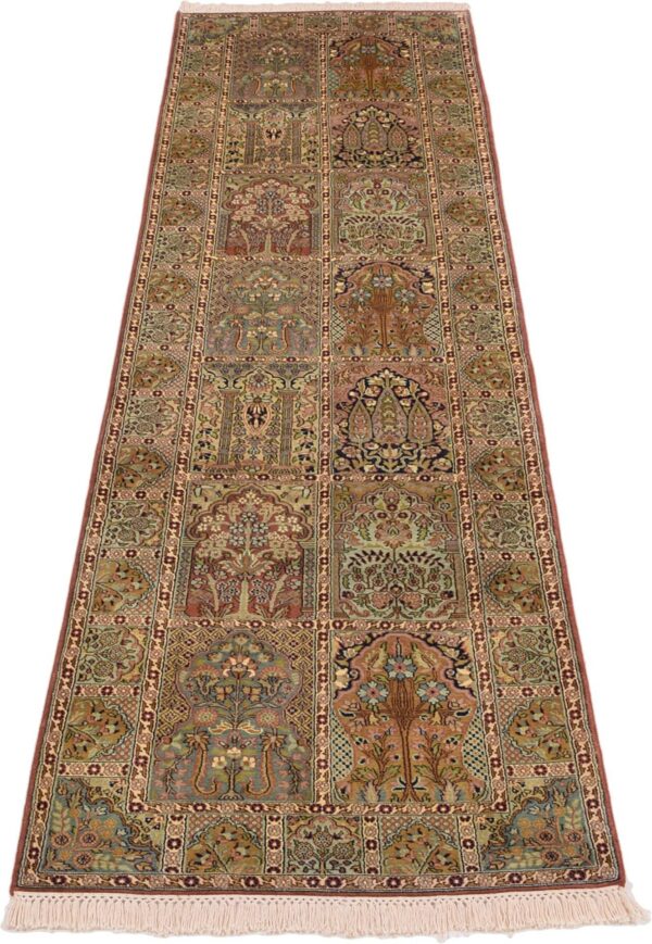 Kashmir Oriental Rug 88 × 303 cm, Silk, hand-knotted — view 2