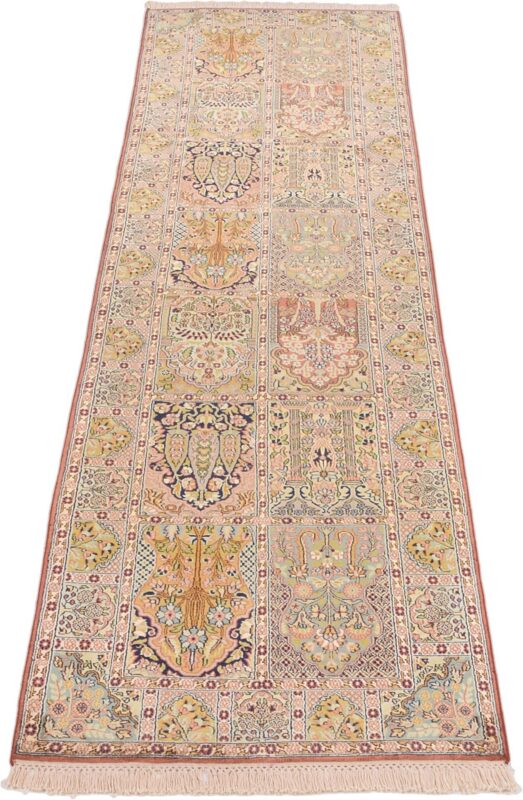 Kashmir Oriental Rug 88 × 303 cm, Silk, hand-knotted — view 3