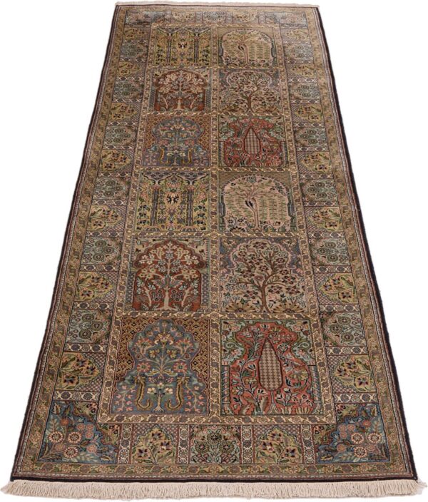 Kashmir Oriental Rug 92 × 286 cm, Silk, hand-knotted — view 2
