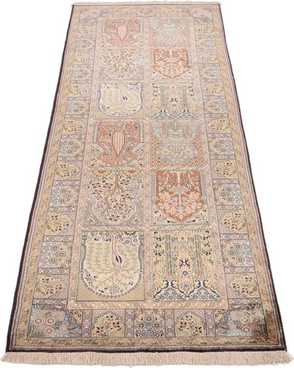 Kashmir Oriental Rug 92 × 286 cm, Silk, hand-knotted — view 3