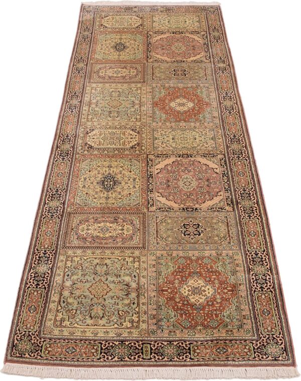 Kashmir Oriental Rug 92 × 296 cm, Silk, hand-knotted — view 2
