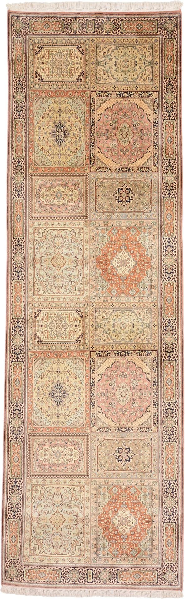Kashmir Oriental Rug 92 × 296 cm, Silk, hand-knotted