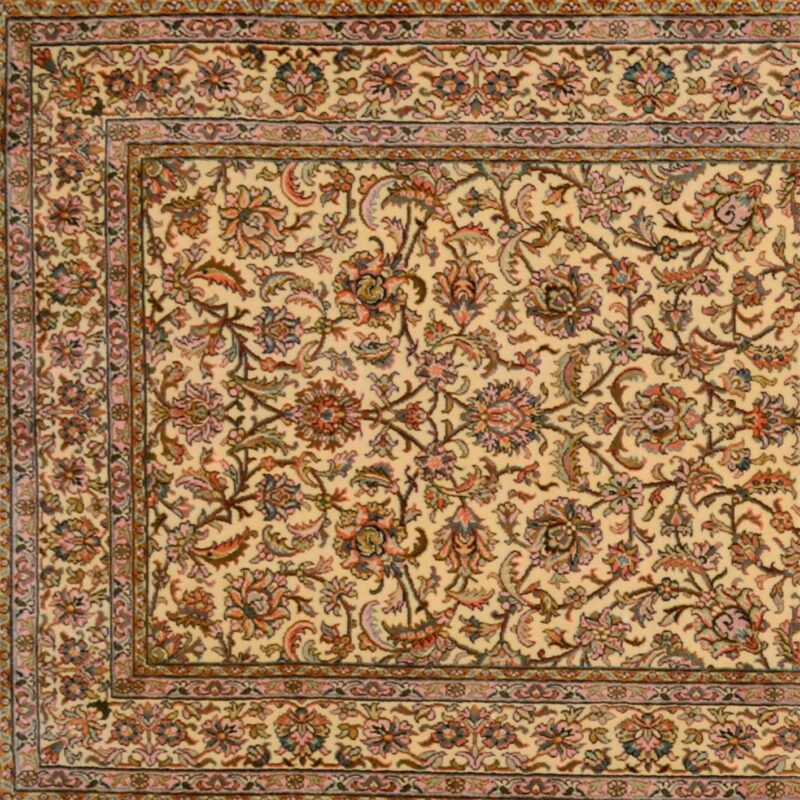 Kashmir Oriental Rug 95 × 377 cm, Silk, hand-knotted, runner — view 4