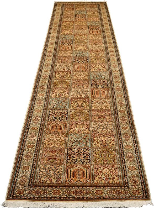 Kashmir Oriental Rug 95 × 545 cm, Silk, hand-knotted — view 2