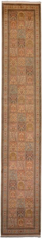 Kashmir Oriental Rug 95 × 545 cm, Silk, hand-knotted
