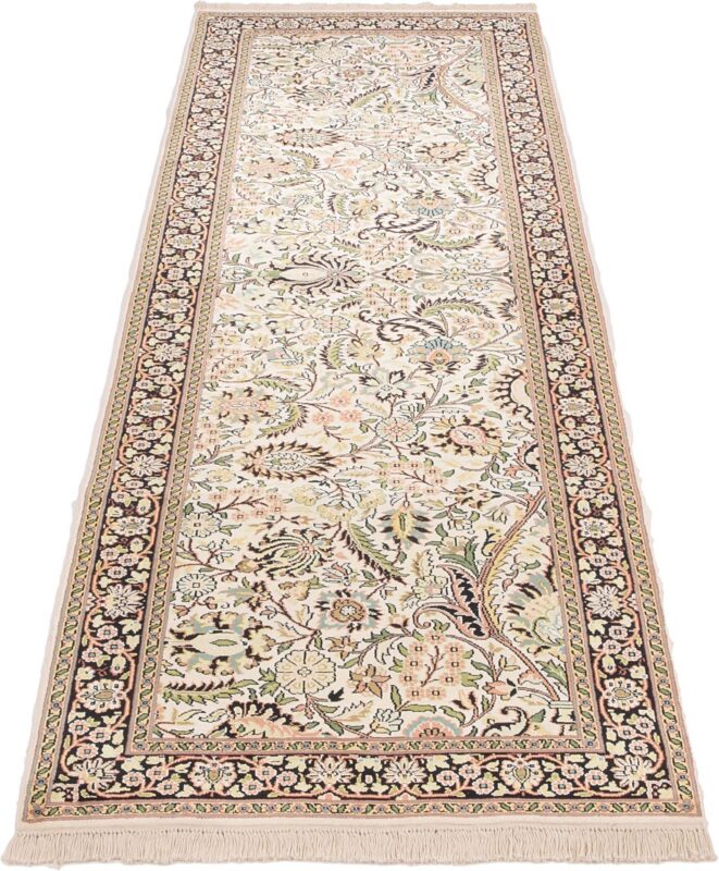Kashmir Oriental Rug 96 × 295 cm, Silk, hand-knotted — view 3 Kashmir Oriental Rug 96 × 295 cm, Silk, hand-knotted — view 3