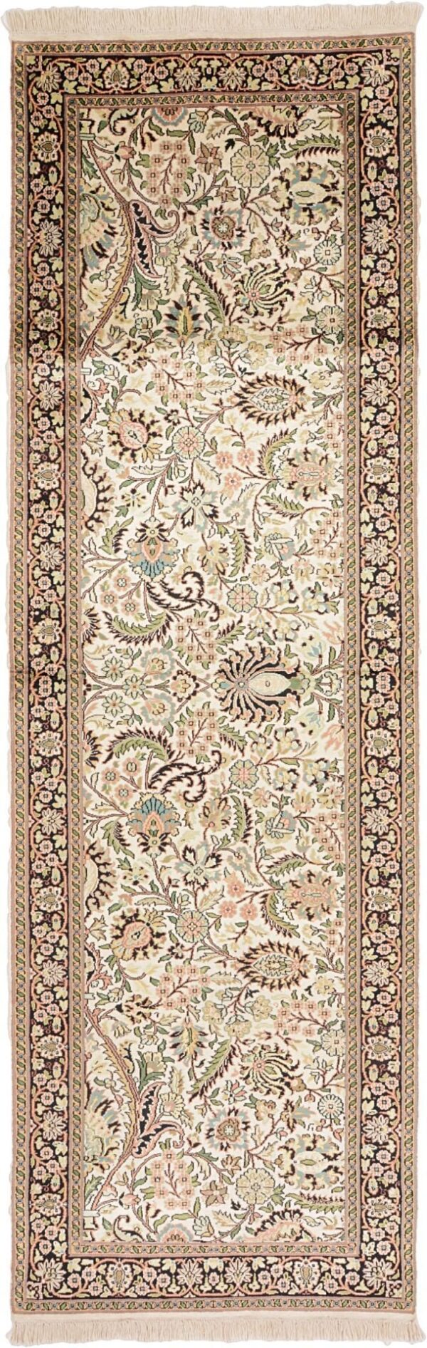 Kashmir Oriental Rug 96 × 295 cm, Silk, hand-knotted Kashmir Oriental Rug 96 × 295 cm, Silk, hand-knotted