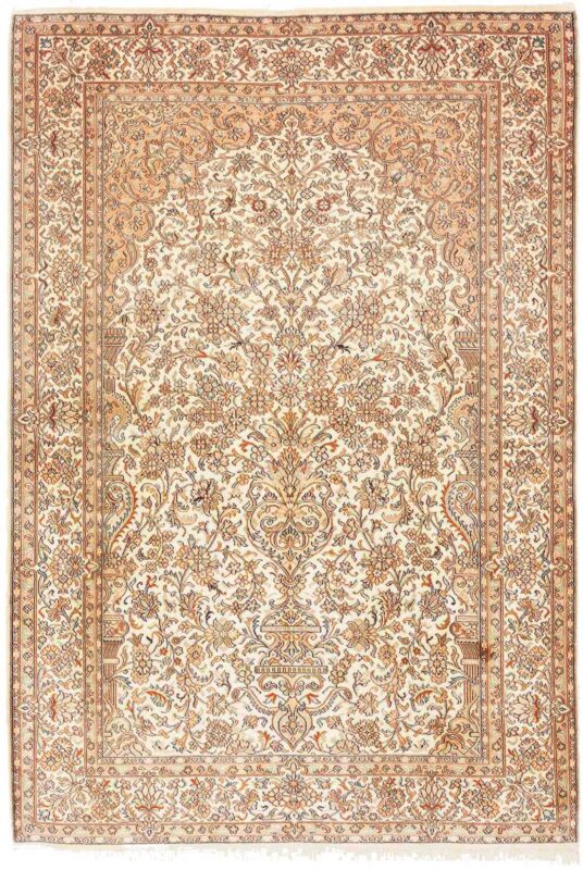 Kashmir Oriental Rug 127 × 185 cm, Silk, hand-knotted